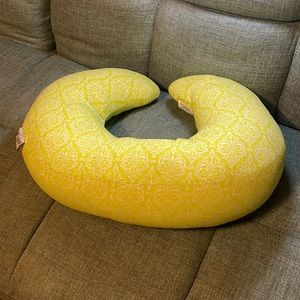 Nursing pillow for breastfeeding colored lime green and white